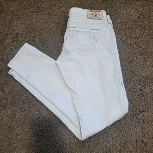OFFERS✅️LIKE NEW True Religion Women's White Low Rise Stella Skinny Jeans